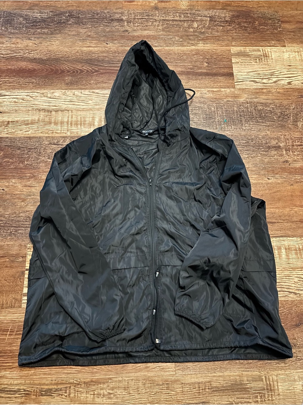 Black Hooded Rain Jacket -  Lightweight  Outerwear